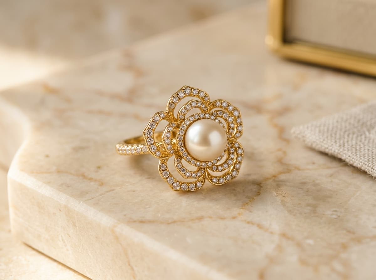 Golden Floral Ring