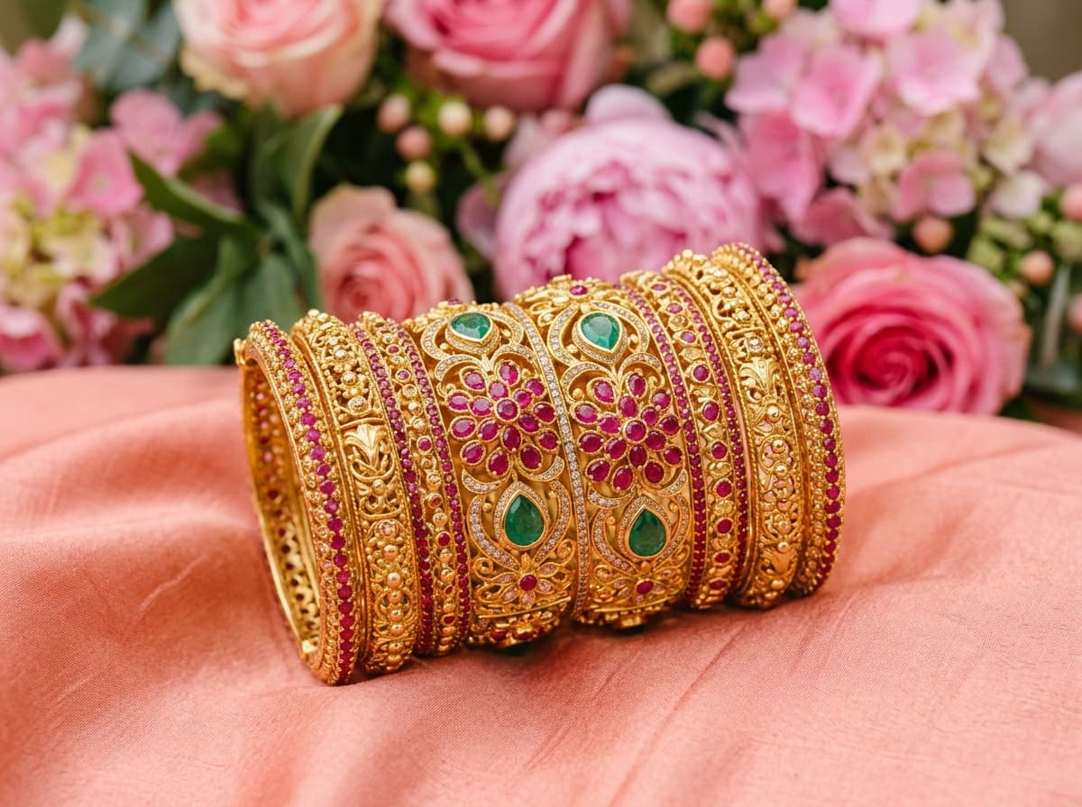 Ruby Teardrop Bangles